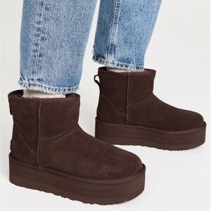 Platform UGGS Classic Mini, Burnt Cedar, Size 8